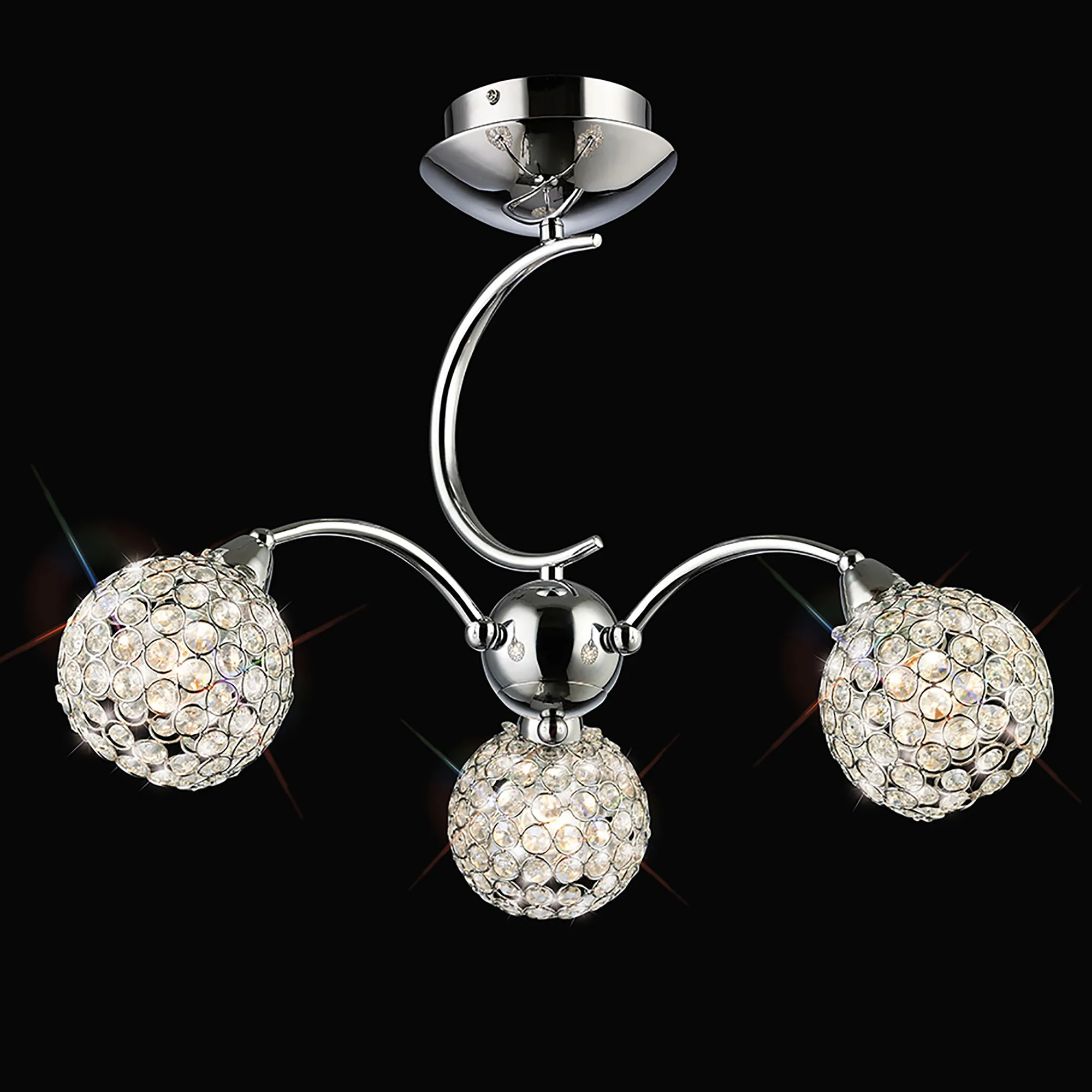 Escado Crystal Ceiling Lights Diyas Flush Crystal Fittings